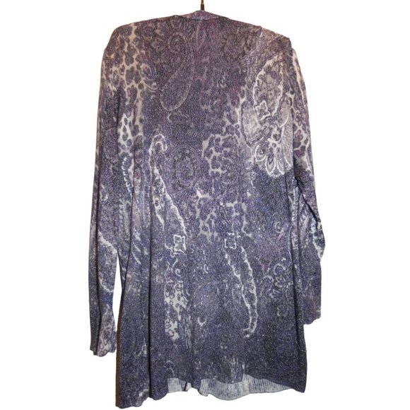 Women's Purple and Metallic Long sweater Cardigan, Large, Chico's - Picture 3 of 4